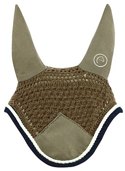 EQUITHEME Polyfun Fly Veil Taupe/Navy - Full size