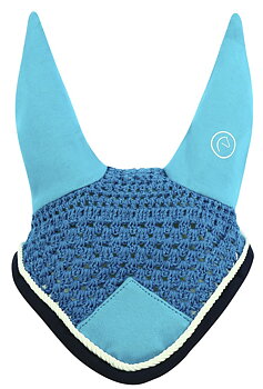 EQUITHEME Polyfun Fly Veil Turquoise/Navy - Full size