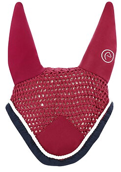 EQUITHEME Polyfun Fly Veil Raspberry/Navy - Full size
