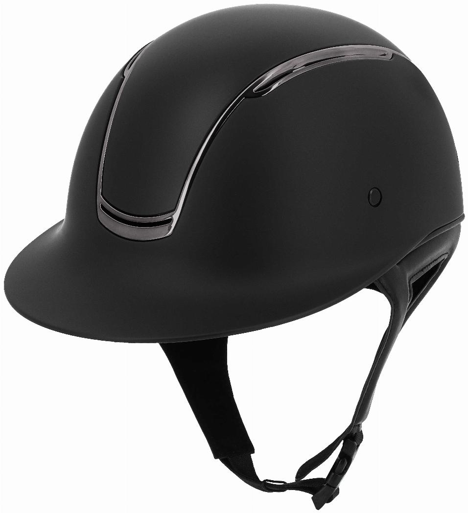 Equitheme Soazy Ratsastuskypärä Visiirillä - Chrome Details Musta/Kromi