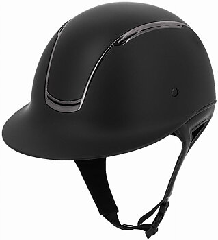 Equitheme Soazy Ratsastuskypärä Visiirillä - Chrome Details Musta/Kromi