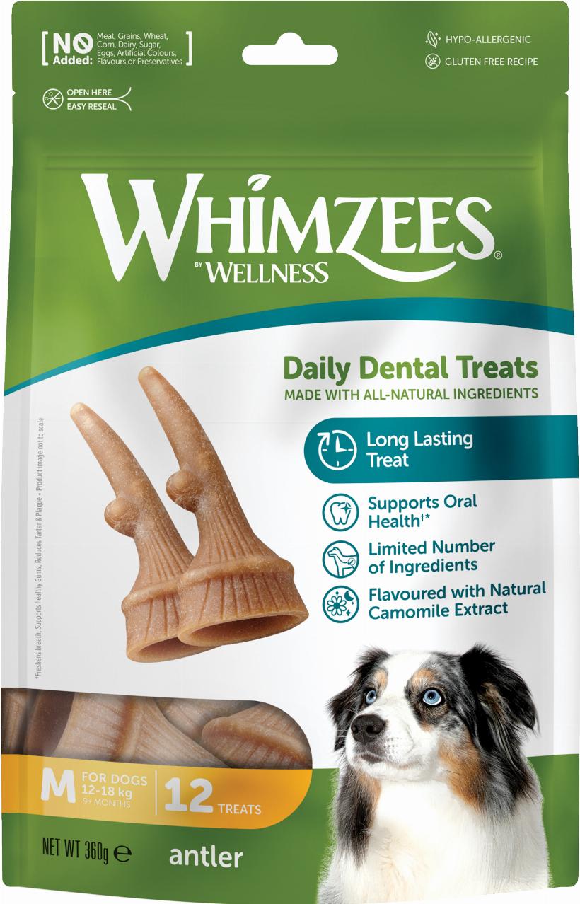 Whimzees Occupy Antler Dentaltugg M 360 g