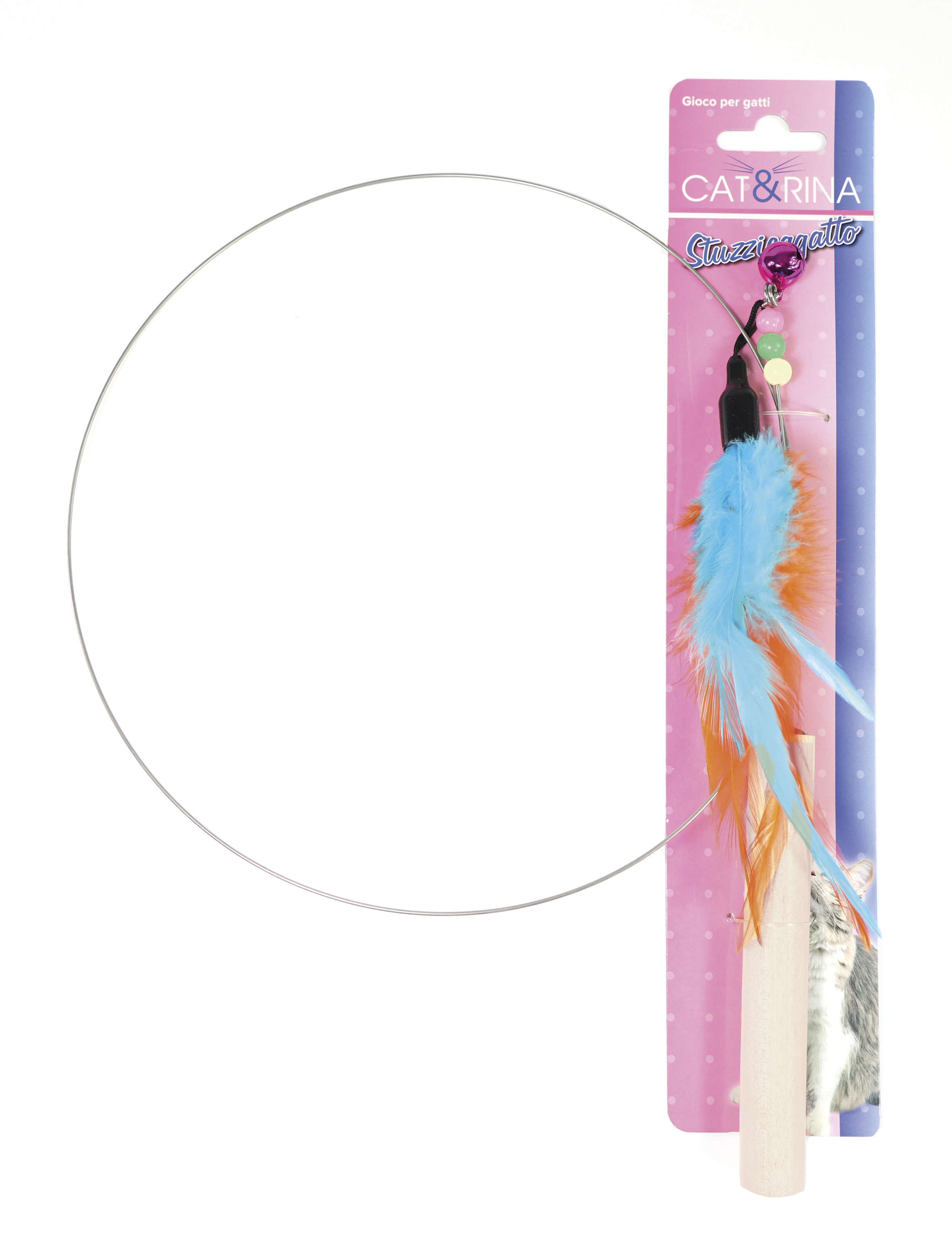 Cat & Rina - Kattspö med fjäder och bjällra