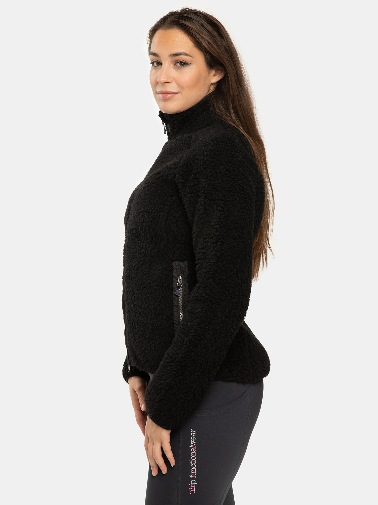 Uhip Merino Pile Full Zip - Jet Black