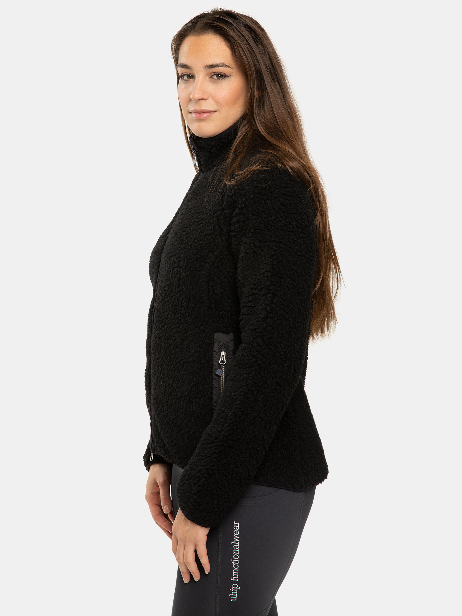 Uhip Merino Pile Full Zip - Jet Black