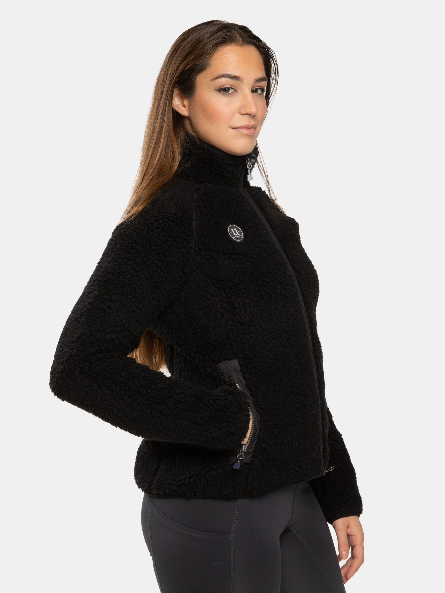 Uhip Merino Pile Full Zip - Jet Black