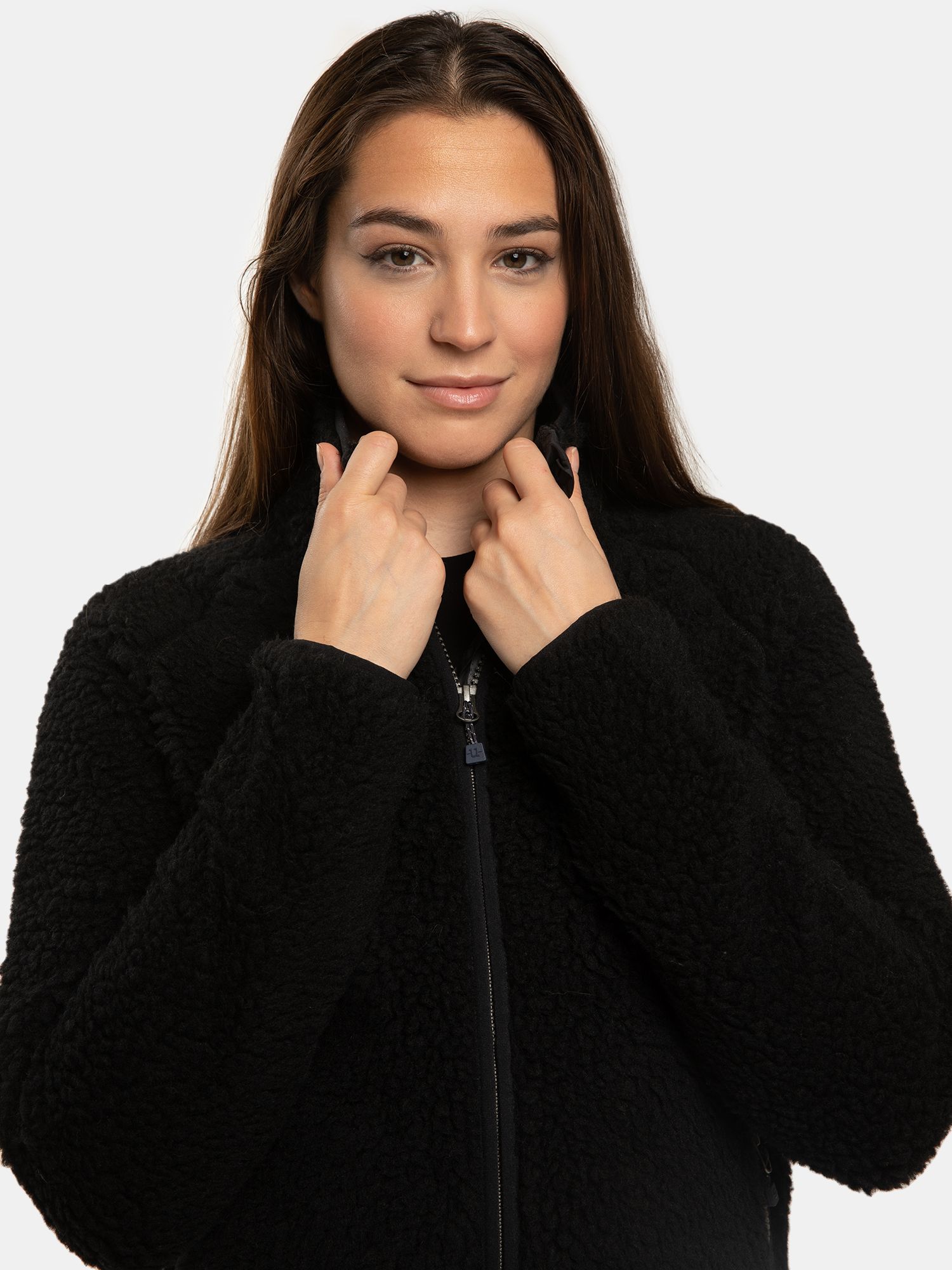 Uhip Merino Pile Full Zip - Jet Black