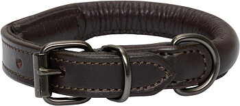CATAGO Dog Collar in Leather - Brun , 2XS