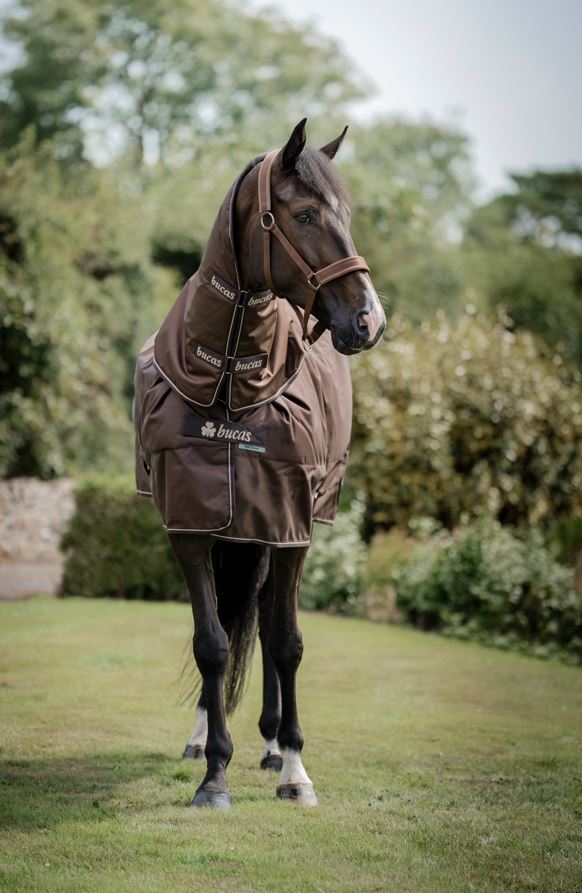 Bucas Irish Turnout Horse Rug + Detachable Neck 50 g - Espresso - waterproof