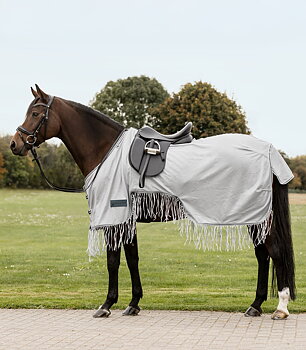 Waldhausen Protect fly blanket with fringes - Silver-grey/grey
