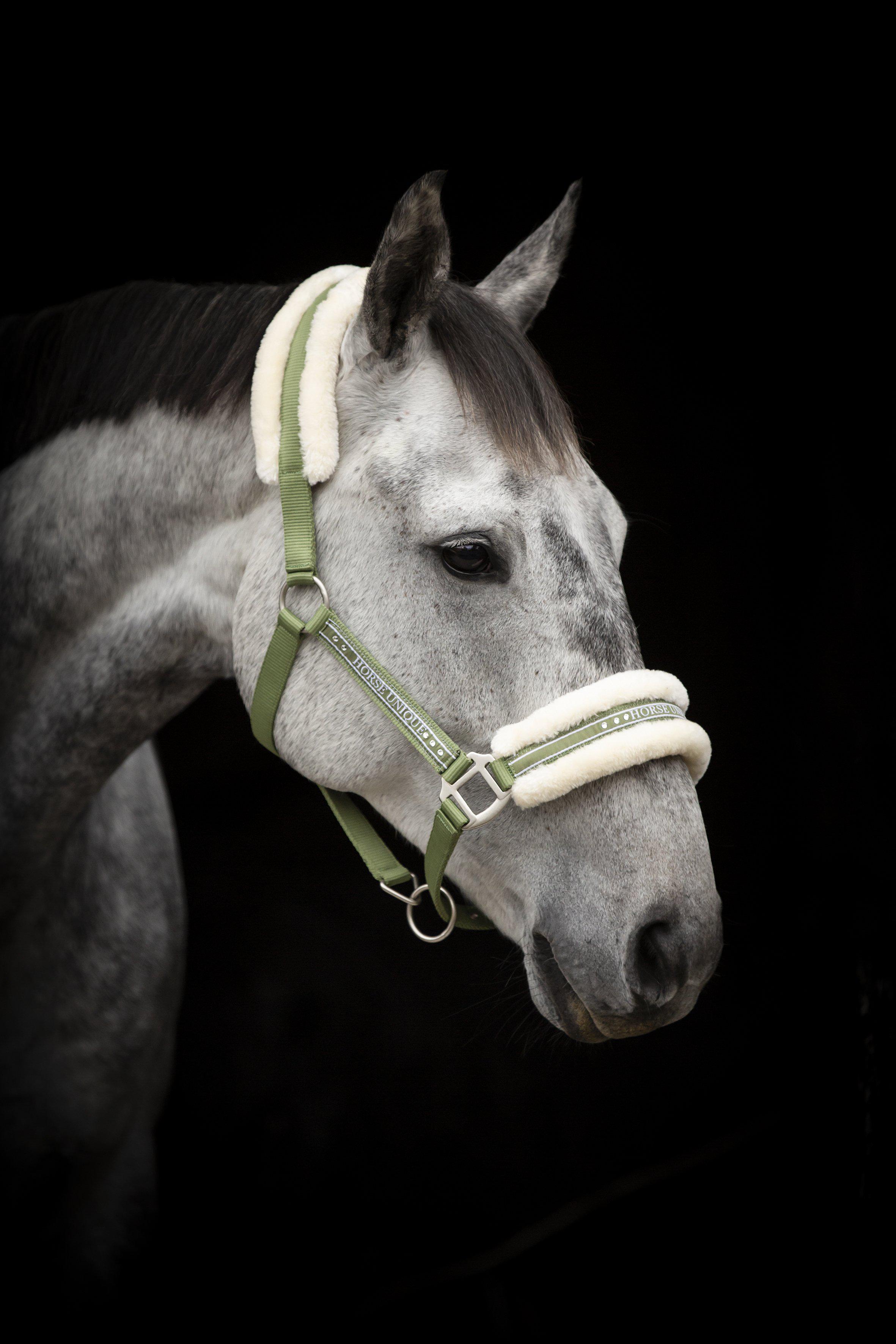 Horse Unique Grimma Med Päls - Grön/Creme Päls, X-Full - 2