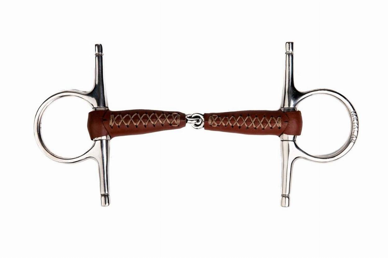 Metalab Pinchless Single Jointed Leather Full Cheek Bit, 125 mm 590060