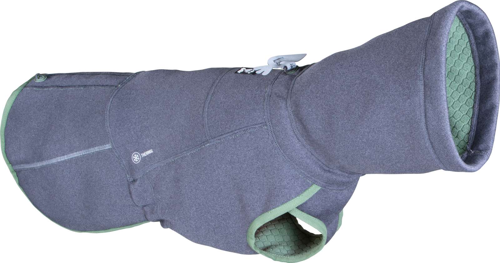 Hurtta Razzle-Dazzle Midlayer Vändbar Hundjacka Blackberry - Grå/Grön, 55 - 10