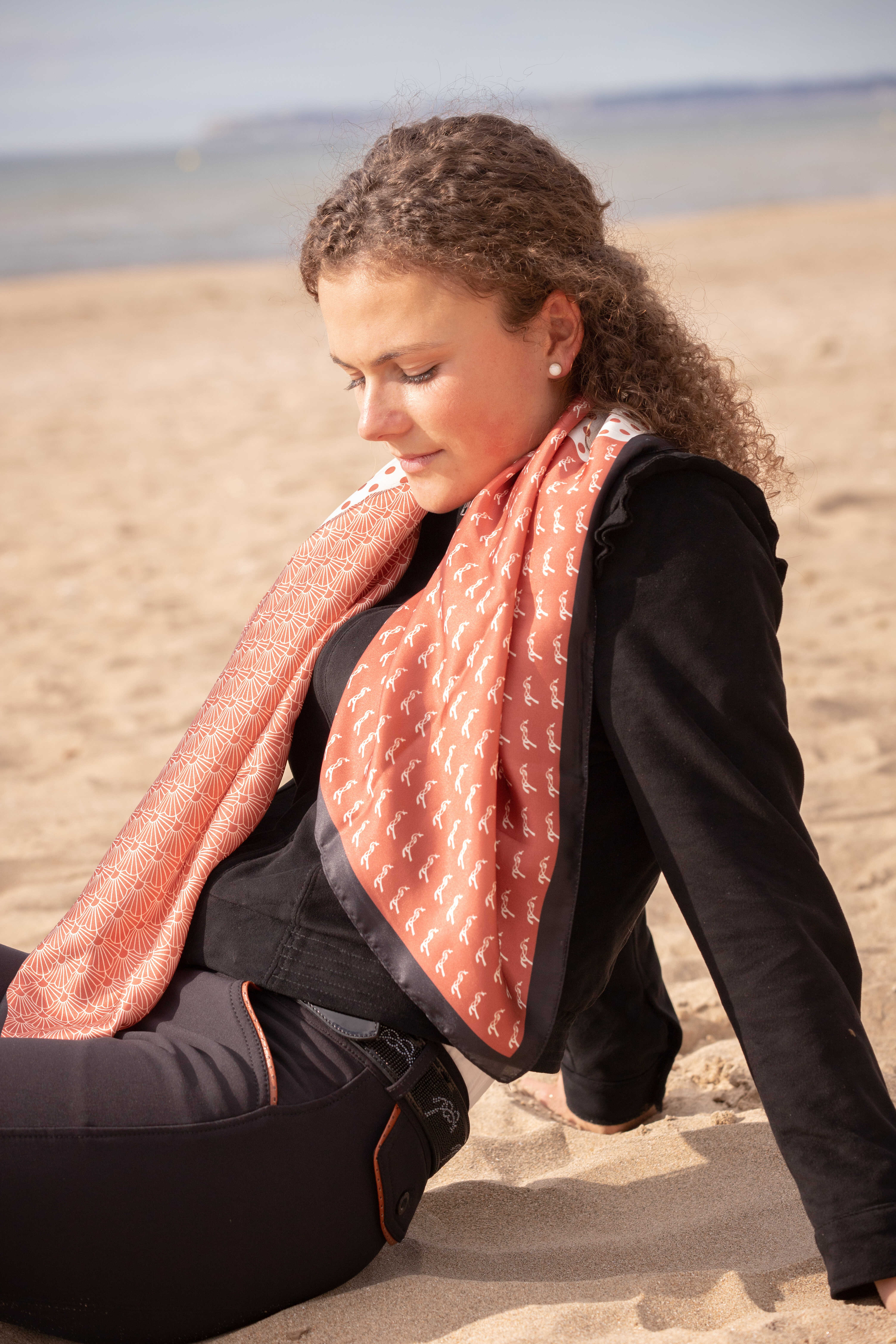 Penelope Mya Scarf Rust/Ljusgrå - 3