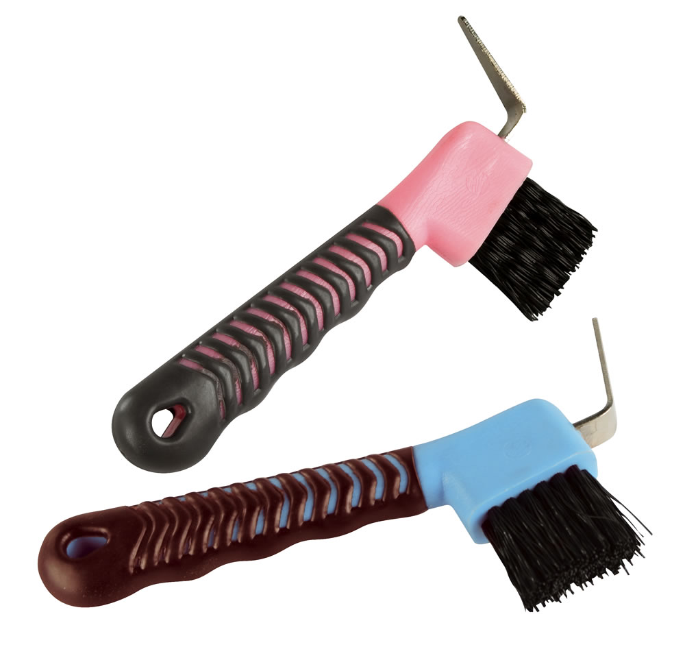 HIPPOTONIC 'Soft Hand' Hoof Pick With Brush Fuchsia, Black PVC