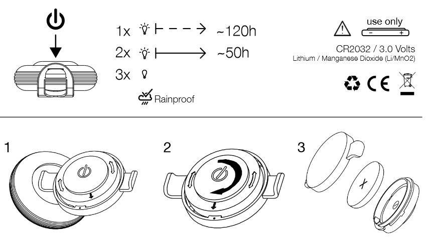Curli Luumi LED-lamp for dog collar/leash 2-pack, White - 2