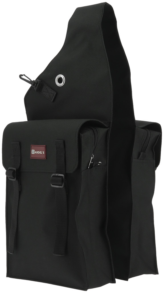 RANDOLS Double Saddle Bag With Flaps Black - 2