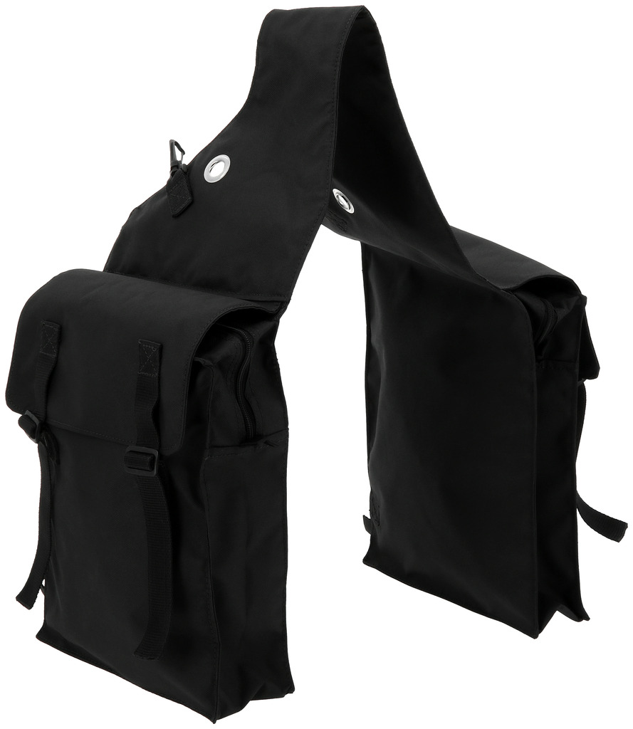 RANDOLS Double Saddle Bag With Flaps Black