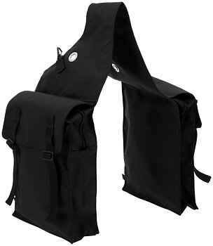 RANDOLS Double Saddle Bag With Flaps Black