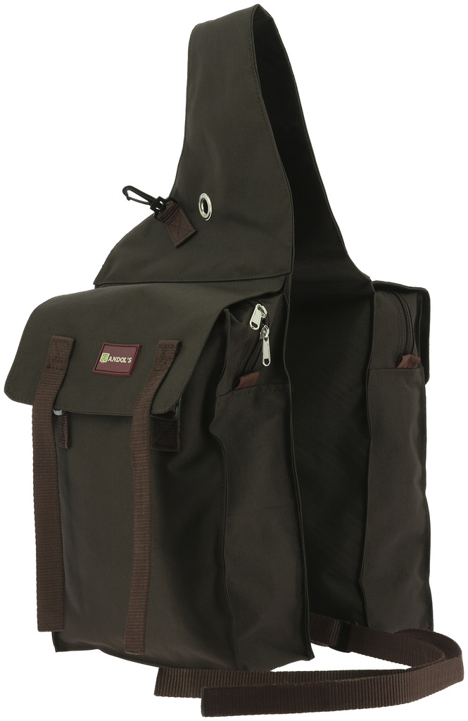 RANDOLS Double Saddle Bag With Flaps Brown