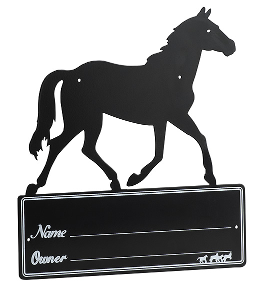 HIPPOTONIC 'Horse Silhouette' Stall Plaque Black