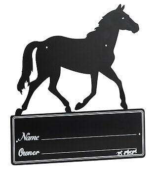 HIPPOTONIC 'Horse Silhouette' Stall Plaque Black