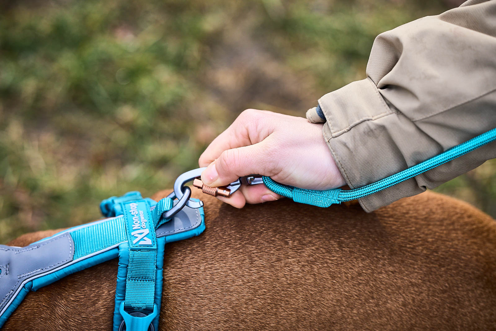 Non-Stop Dogwear Trekking Rope Leash 2.8m/8mm - Teal