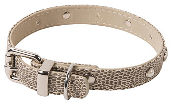 Wouapy Original Dog Collar with Hearts and Pearls - Beige