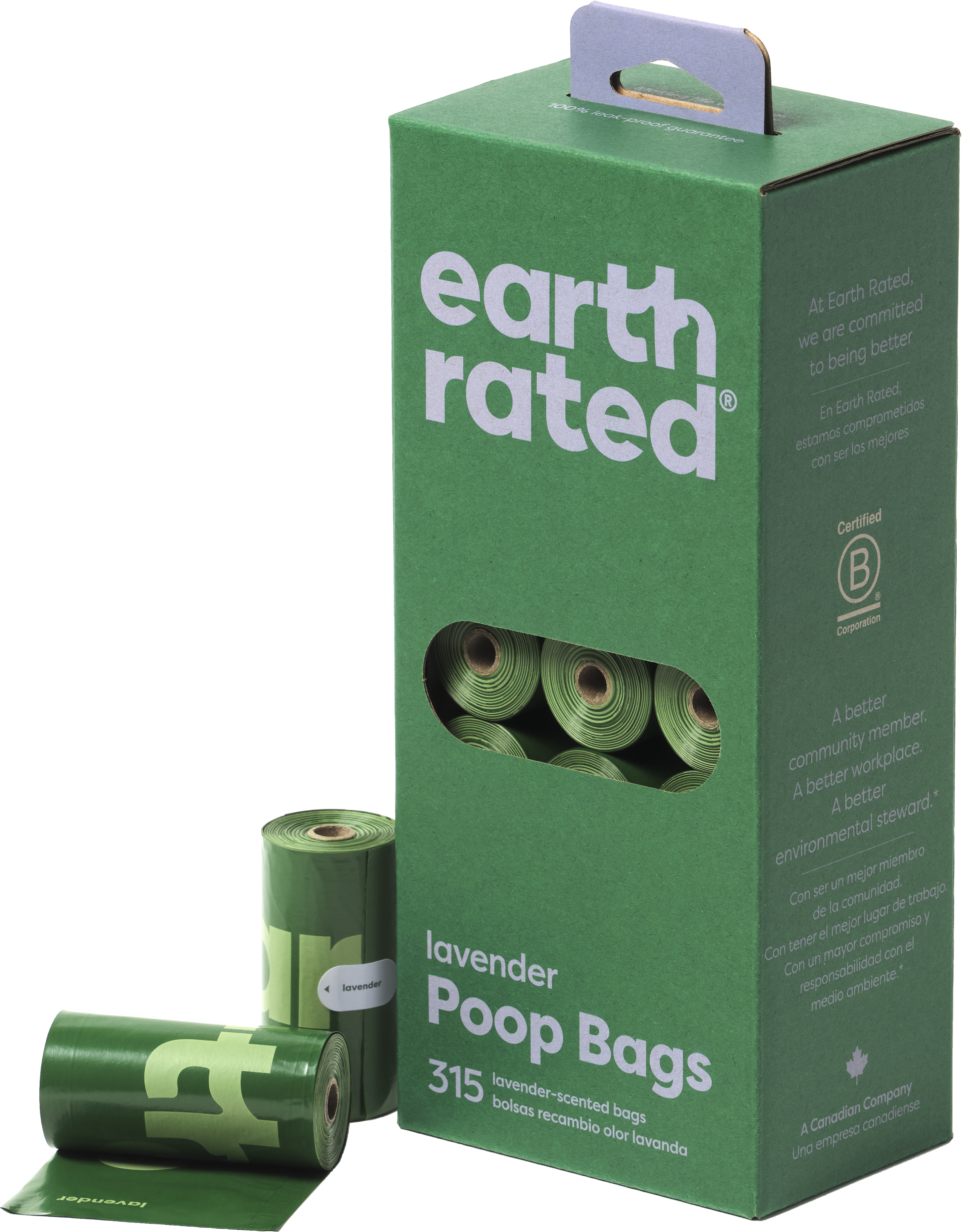 Earth Rated 315 Eco-Friendly Bajspåsar i 21 rullar - Lavendel