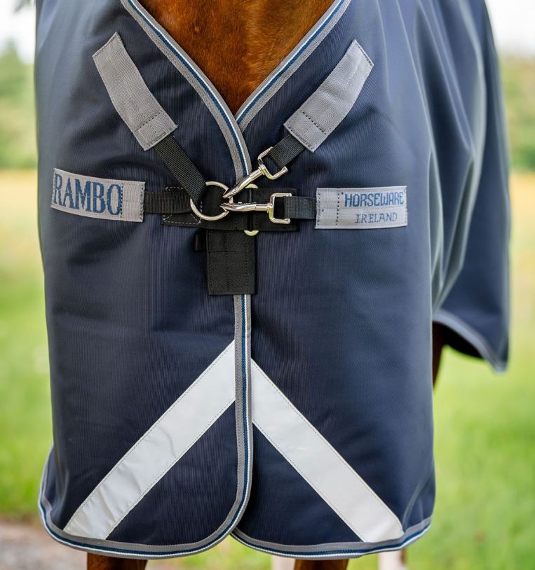Horseware Rambo 1680D Plus Turnout 0g Laivastonsininen/Ukkosmyrskyn Harmaa & Hopea - 2