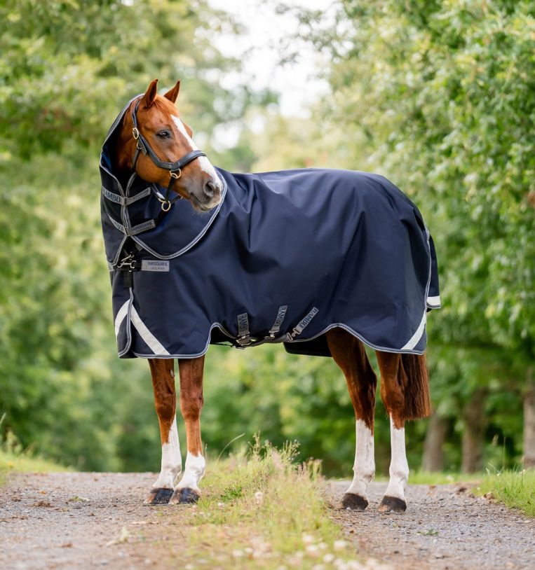 Horseware Rambo 1680D Plus Turnout 0g Laivastonsininen/Ukkosmyrskyn Harmaa & Hopea