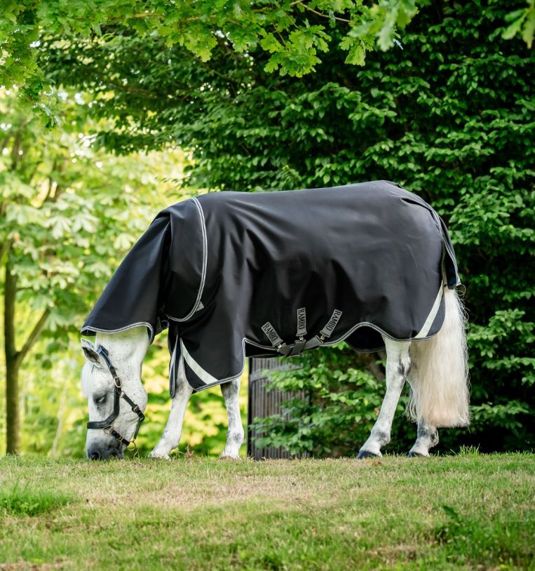 Horseware Rambo 1680D Plus Turnout 50g Black/Thunderstorm Grey & Silver