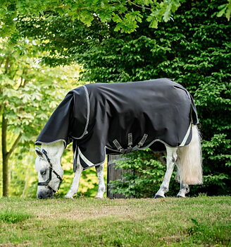 Horseware Rambo 1680D Plus Turnout 50g Black/Thunderstorm Grey & Silver