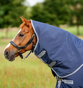 Horseware Rhino Turnout Hood 150g Laivastonsininen/Titaaninharmaa & Klassinen Sininen