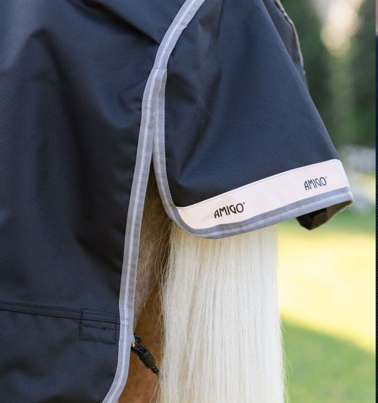 Horseware Amigo 1200D Pony Turnout 50g Musta/Titaaninharmaa & Hopea