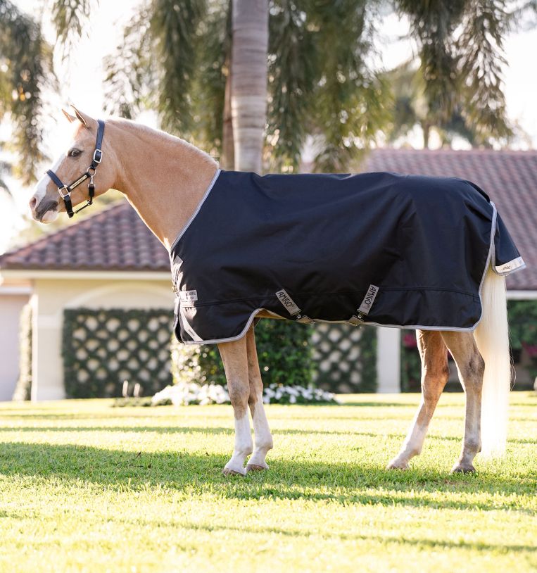Horseware Amigo 1200D Pony Turnout 50g Musta/Titaaninharmaa & Hopea - 2