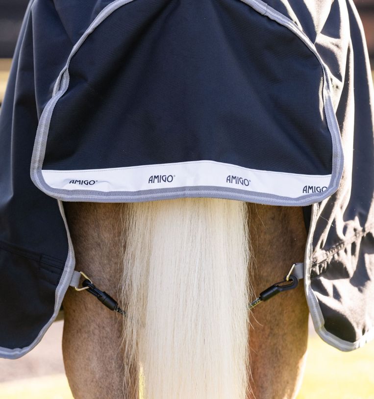 Horseware Amigo 1200D Pony Turnout 50g Musta/Titaaninharmaa & Hopea - 6