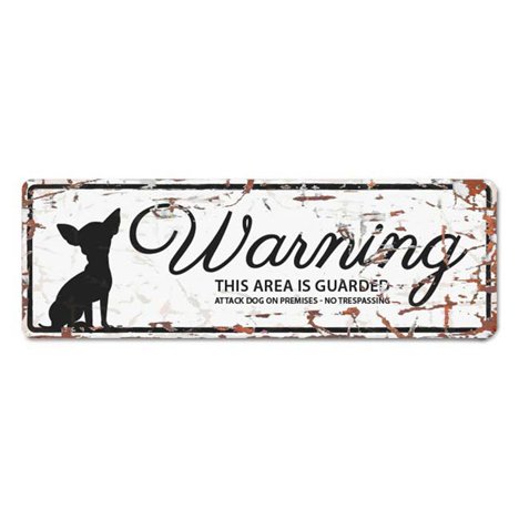 Warning plate mini with chihuahua - 12x4 cm - 2