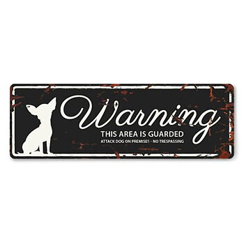 Warnschild Mini mit Chihuahua - 12x4 cm