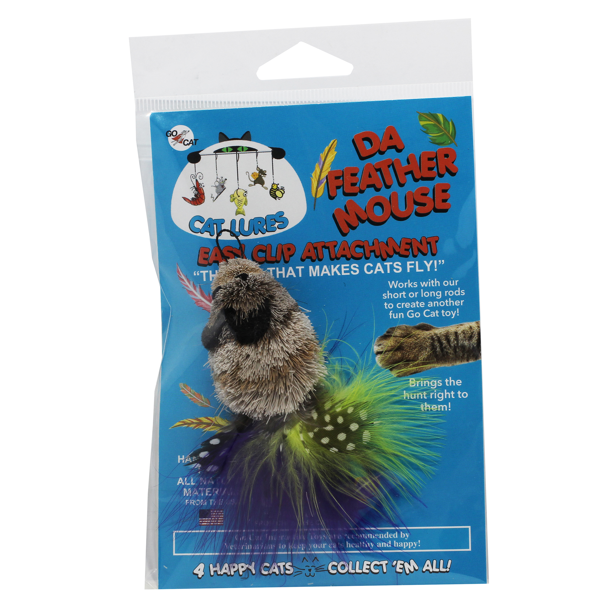 Go Cat Da Feather Mouse - Cat toy - Refill - PETSTER