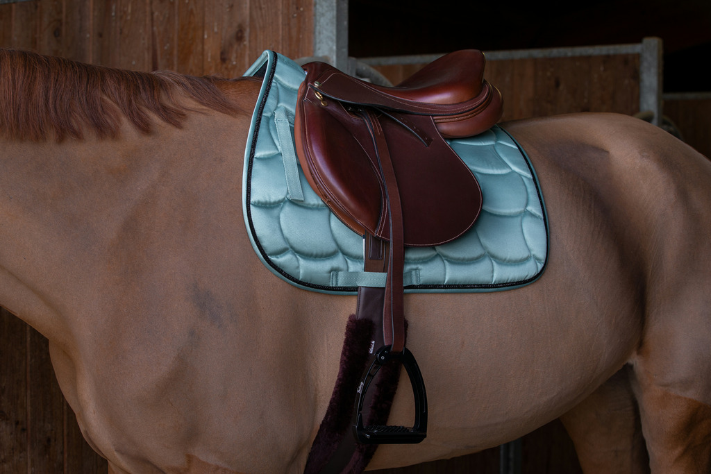 EQUITHEME 'Satin' Saddle Pad Grey Blue - Full size - 2