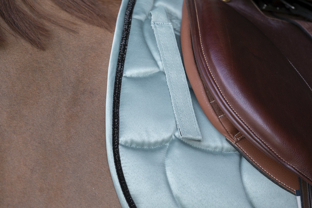 EQUITHEME 'Satin' Saddle Pad Grey Blue - Full size - 3