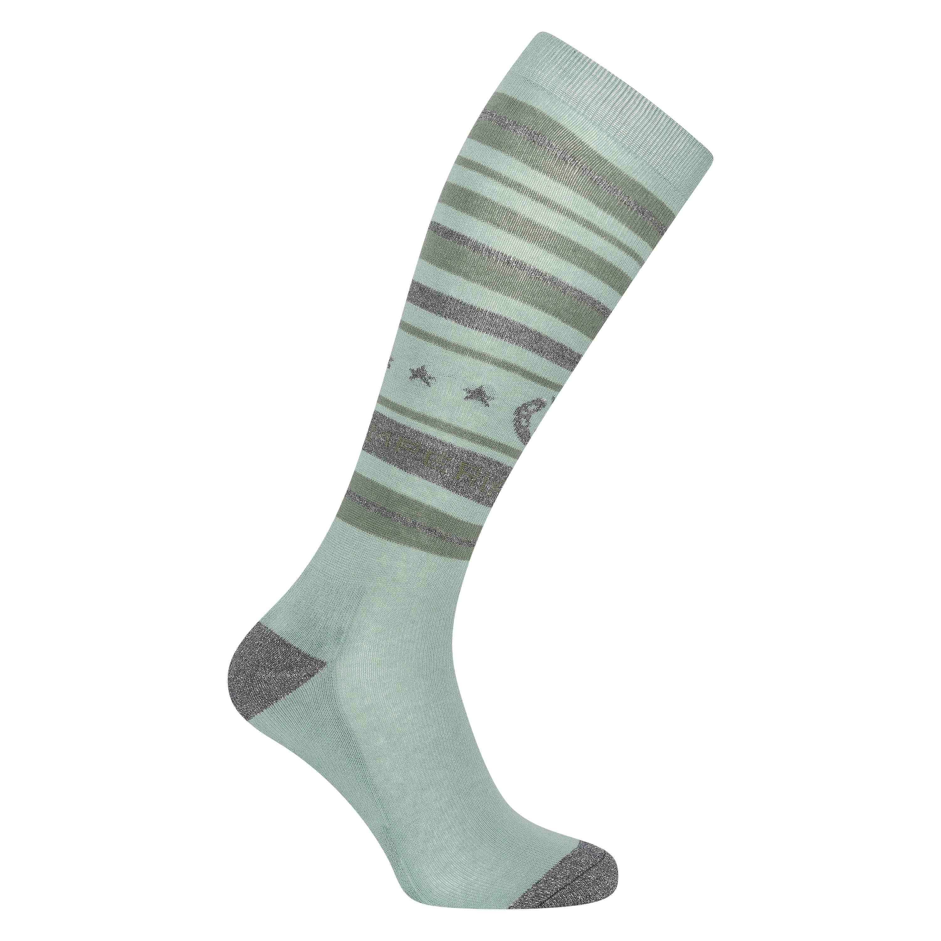 Imperial Riding Strumpor Stripy Sparkle Sage green - 2