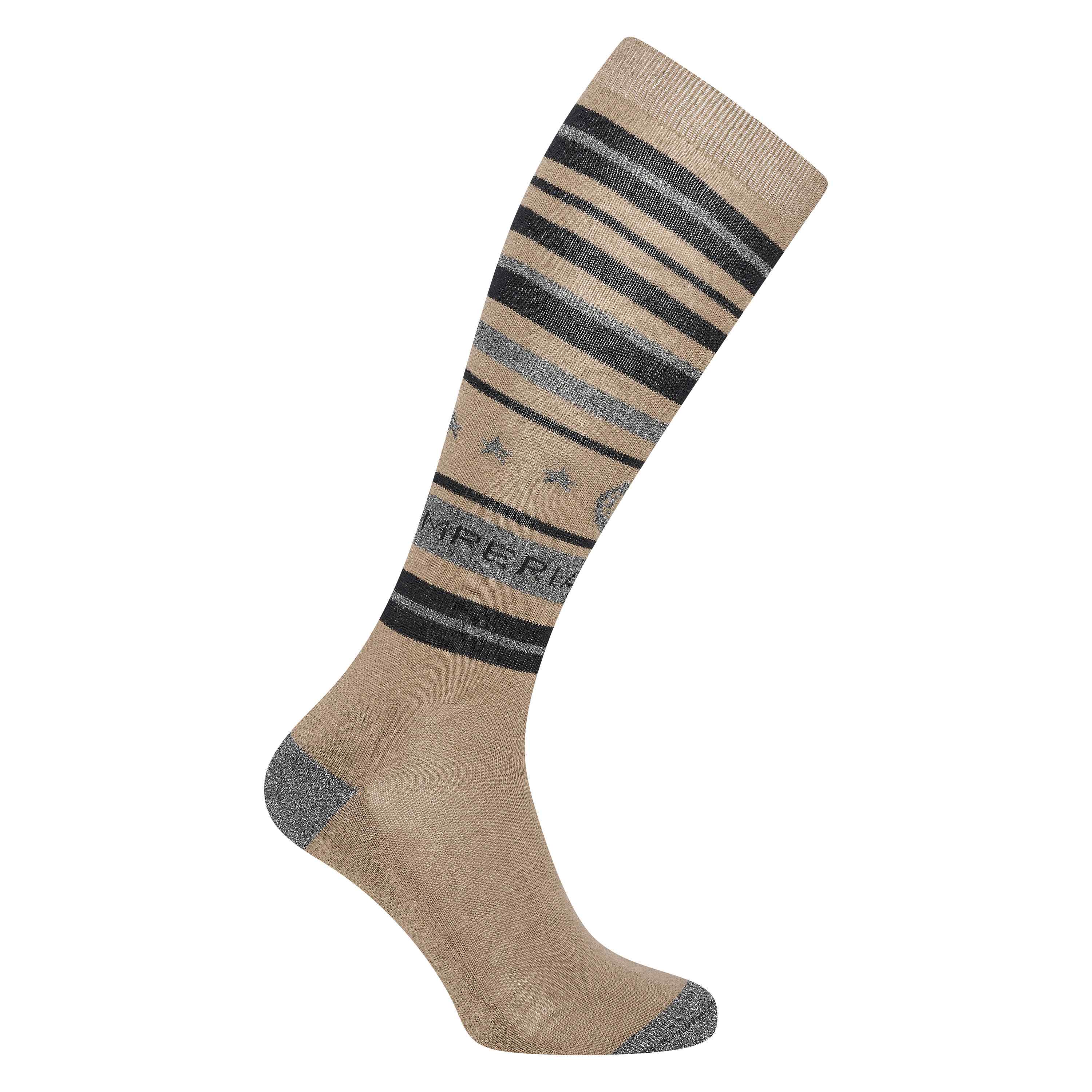 Imperial Riding Strumpor Stripy Sparkle Cappuccino - 2