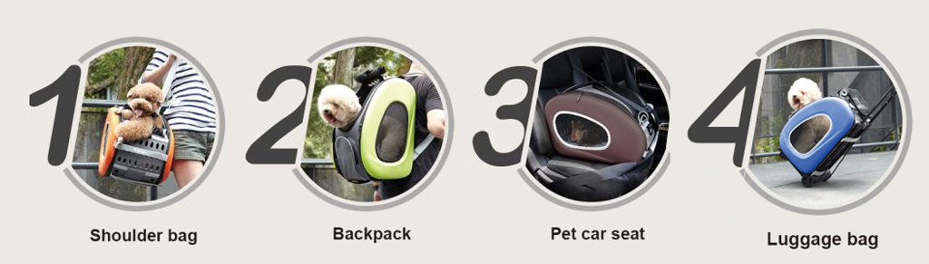 Ibiyaya Eva 4-in-1  Pet Carrier Stroller Kuljetuslaukku - Hot Pink - vain tämä kappale - 5