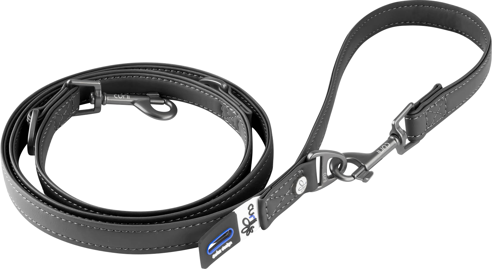 Curli Adjustable Leash Vegan Apple Leather - Black