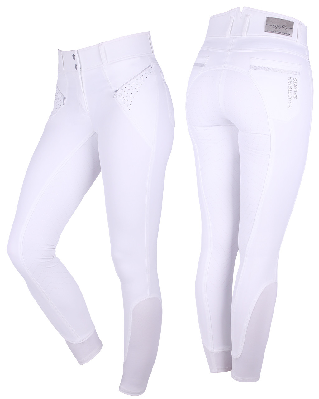 QHP - Helskodda Ridbyxor Lott anti-slip - Vit, 34 - endast detta ex - 2