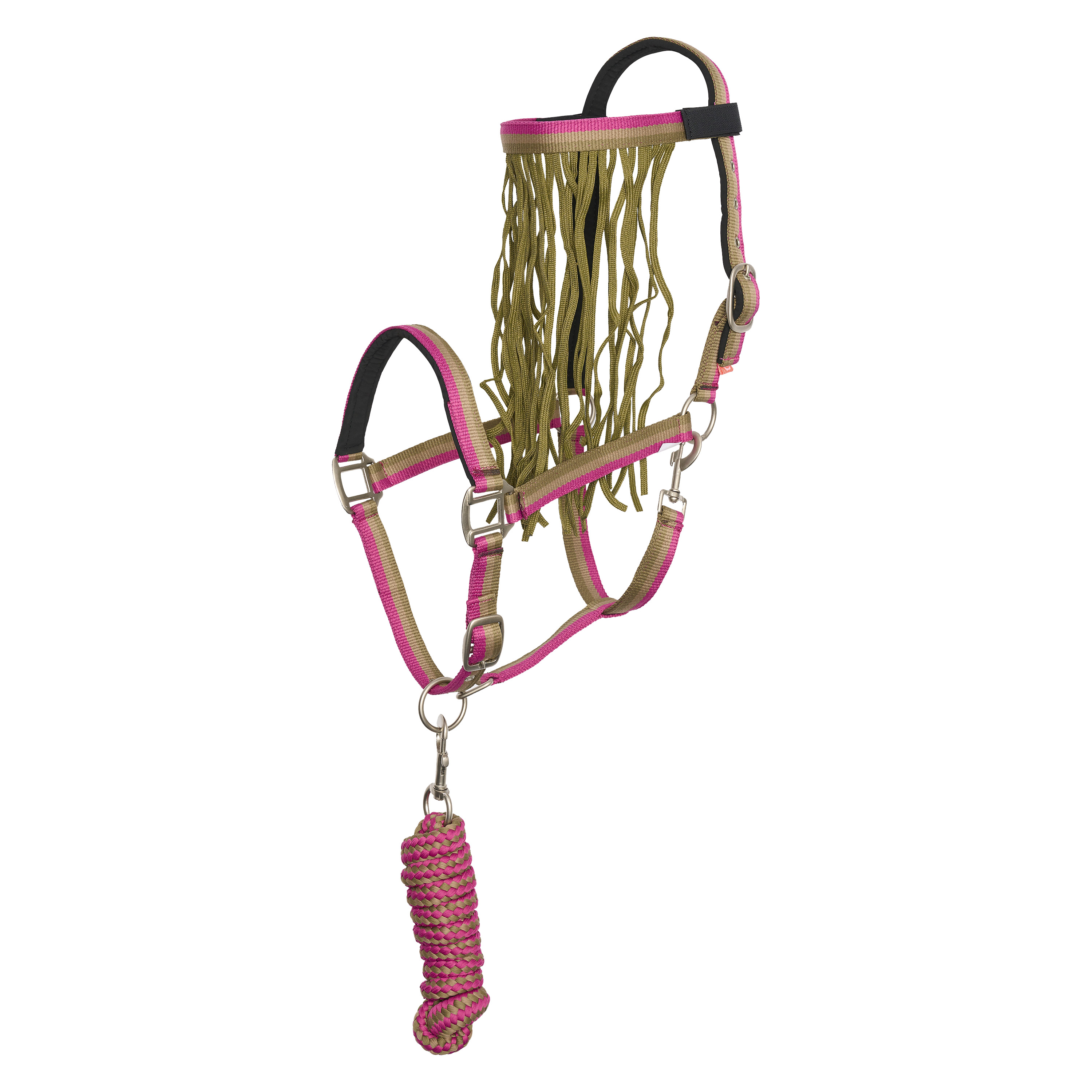 Imperial Riding Set med grimma, grimskaft och flugpannband Multi Forest Green (Ponny)