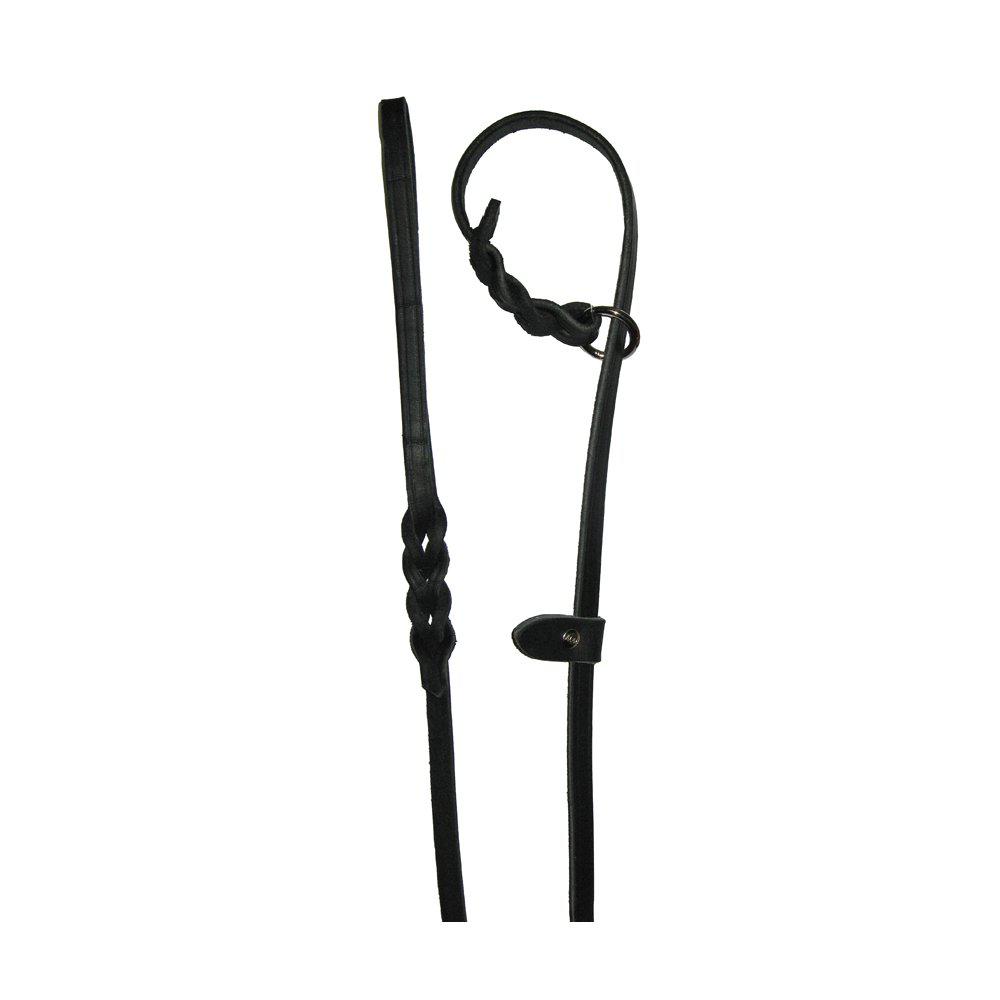 Alac Utställningskoppel Läder Ring+Stopp - Svart