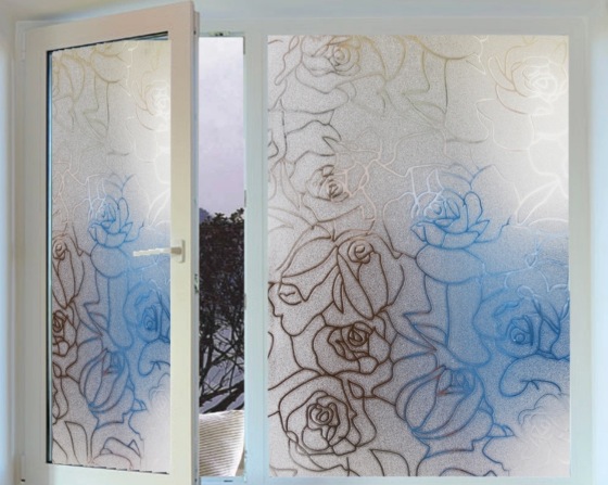 Fönsterfilm /Insynsskydd -Roses -Metervara -bredd 90 cm - 2